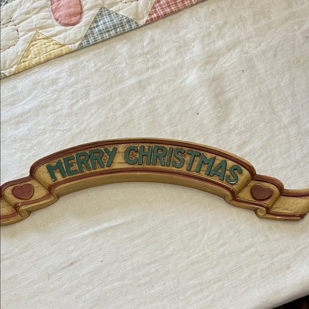 Vintage Homco Merry Christmas Sign